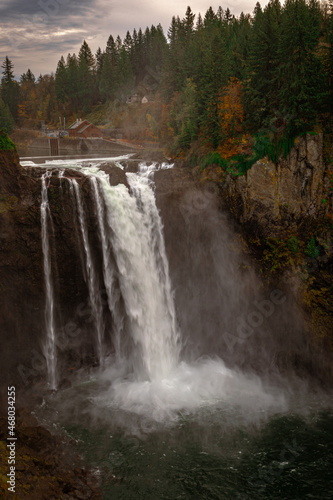 2020-11-18 A WATERFALL WITH A CLOUDY MIST RISING FROM THE SOFTENING UP THE SCENE