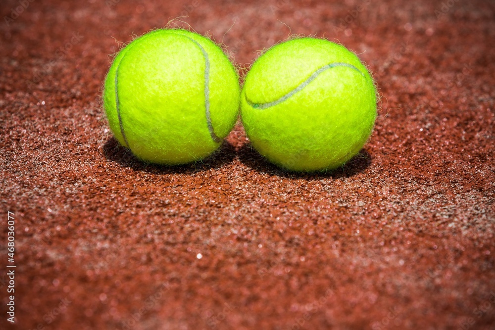 Tennis Balls on a Tennis Court