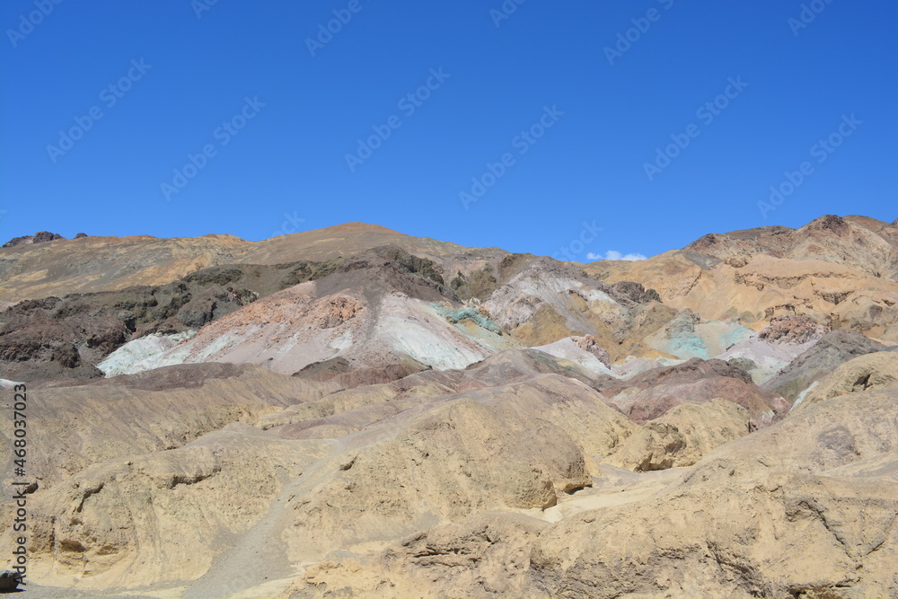 Artists Palette - a beautiful display of multicolored rocks in Death Valley National Park, California, USA. 