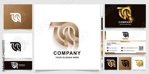Letter TNA or aQ monogram logo template with business card design photo