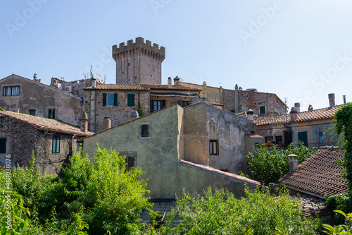 THe castle tower and buildings of Capalbio, little medieval town in Tuscany, Italy photo