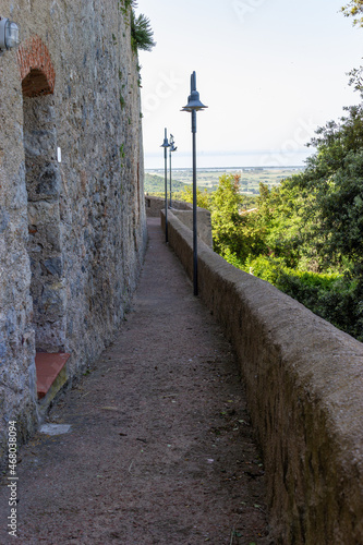 View of city walls in Capalbio  Tuscany  Italy