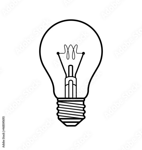 simple light bulb globe line art