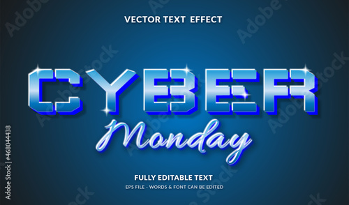 Cyber monday with modern style editable text effect