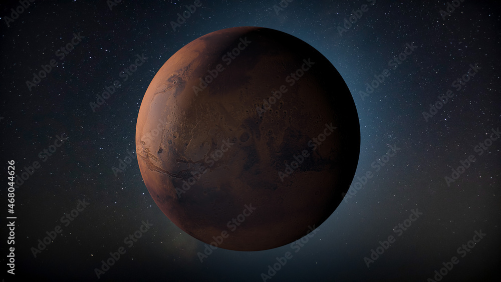 MARS in space CG image from real elements (stars & planetary surface map) Planet, Fourth Rock from the Sun MARS in space CG image from real elements (stars & planetary surface map) Planet, Fourth Rock from the Sun