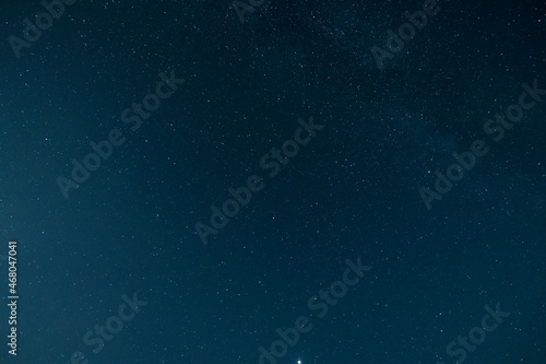 Beautiful milky way galaxy the blue starry sky. Space, astronomical background. Cosmos wallpaper.