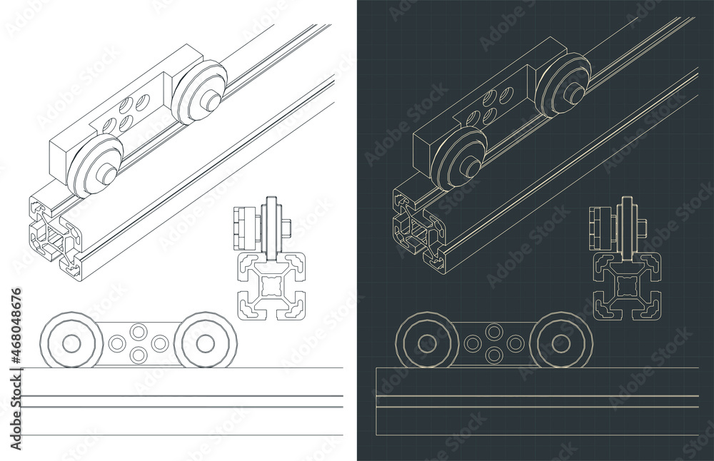 Carriage for aluminum profile blueprints Carriage for aluminum profile blueprints
