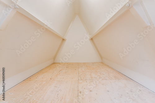 Empty minimalistic room in luxury belegant building photo