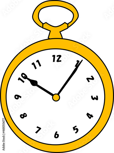 レトロな時計のシルエット素材