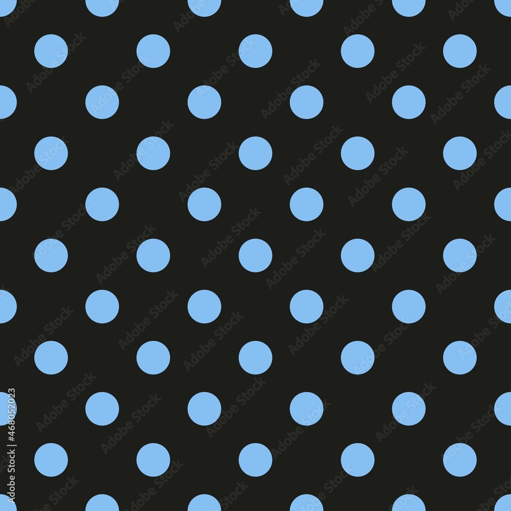 blue circles on a black background. seamless print of peas. pattern consisting of circles for clothing or printing