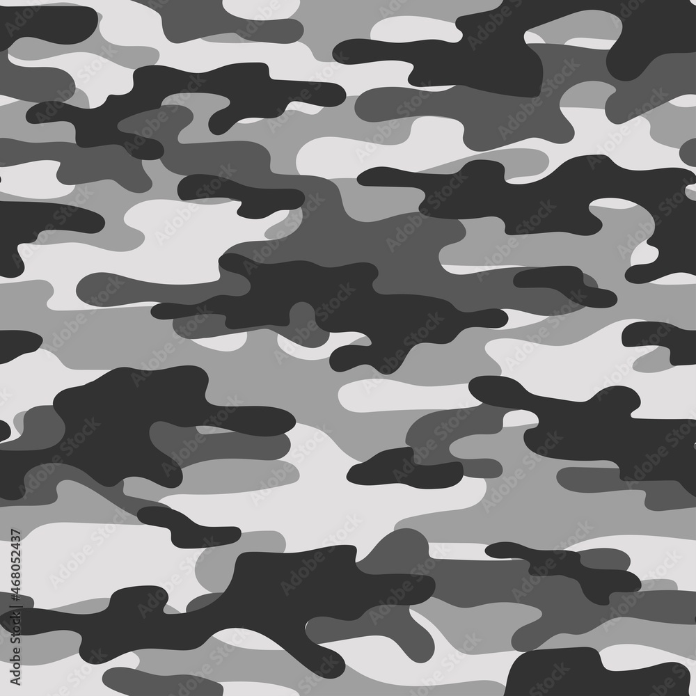 army grey  camouflage. vector print for clothes or print. seamless pattern	