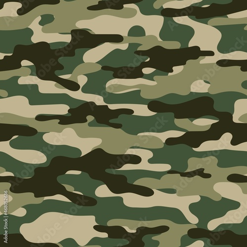 military green camouflage. vector seamless print. army camouflage for clothing or printing