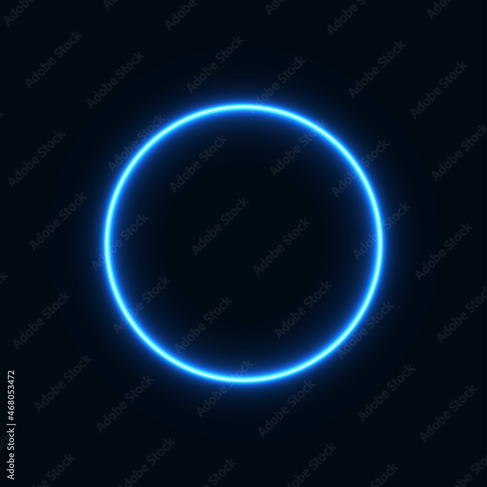 blue neon circle. glowing circle on a black background. pink neon vector print. blue neon circle. glowing circle on a black background. pink neon vector print.