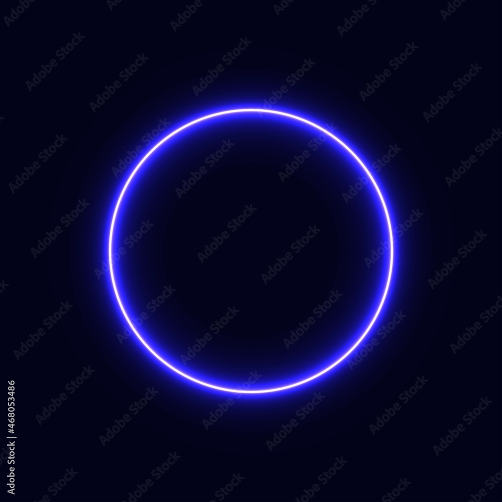 blue neon circle. glowing circle on a black background. pink neon vector print. blue neon circle. glowing circle on a black background. pink neon vector print.