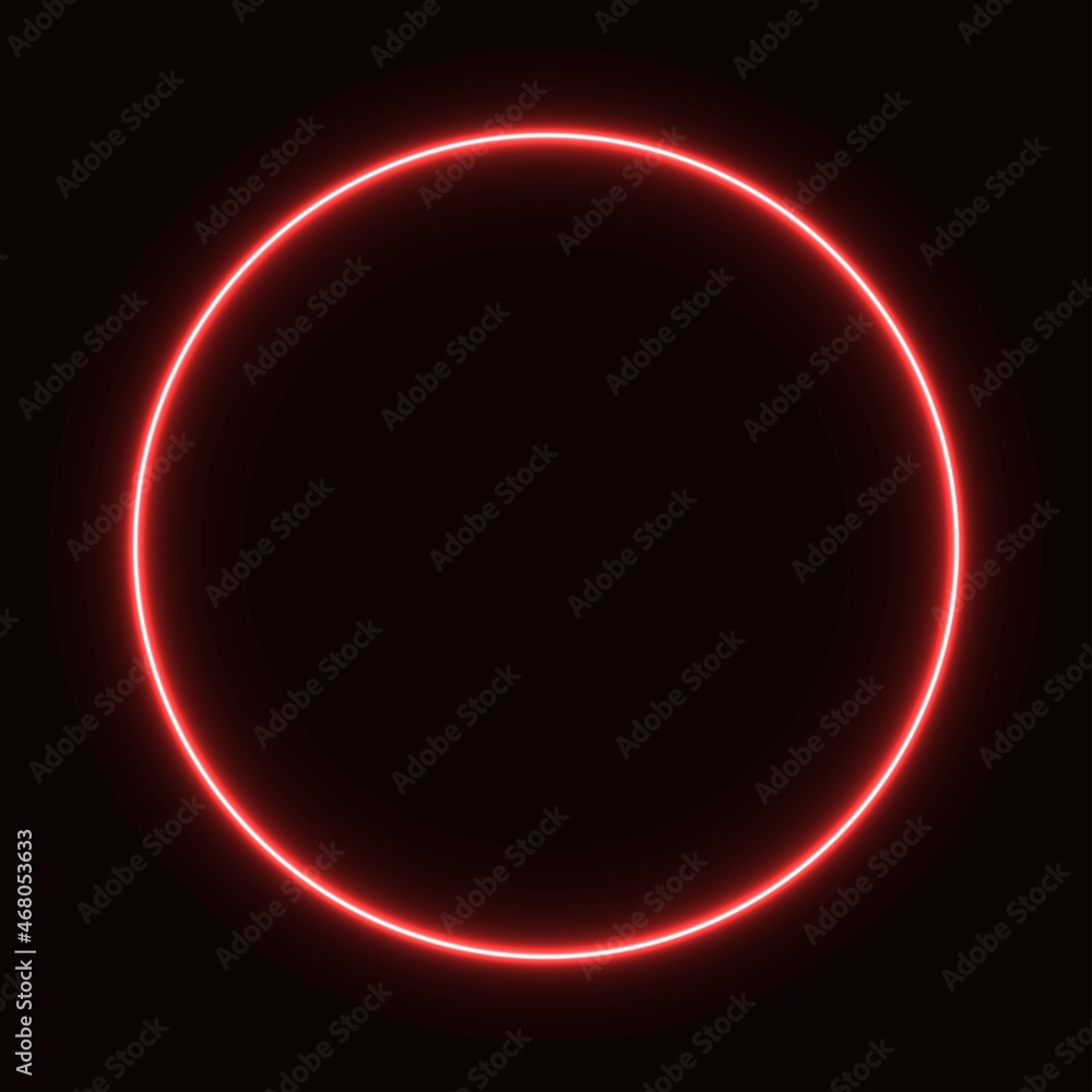 red neon circle. glowing circle on a black background. pink neon vector print. red neon circle. glowing circle on a black background. pink neon vector print.