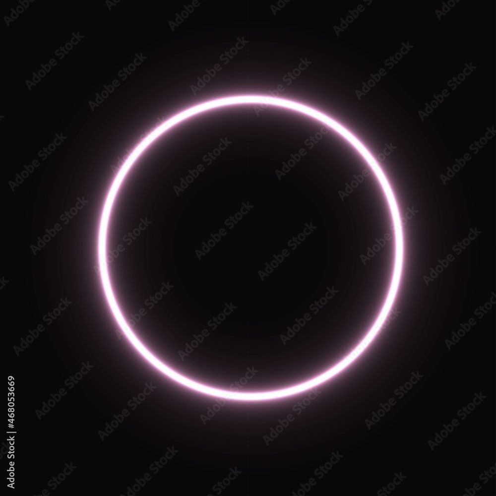 pink neon circle. glowing circle on a black background. pink neon vector print. pink neon circle. glowing circle on a black background. pink neon vector print.