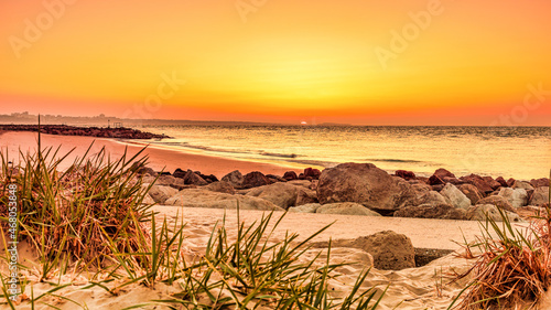 Beautiful shot of the Sandbanks Beach in Poole, UK photo