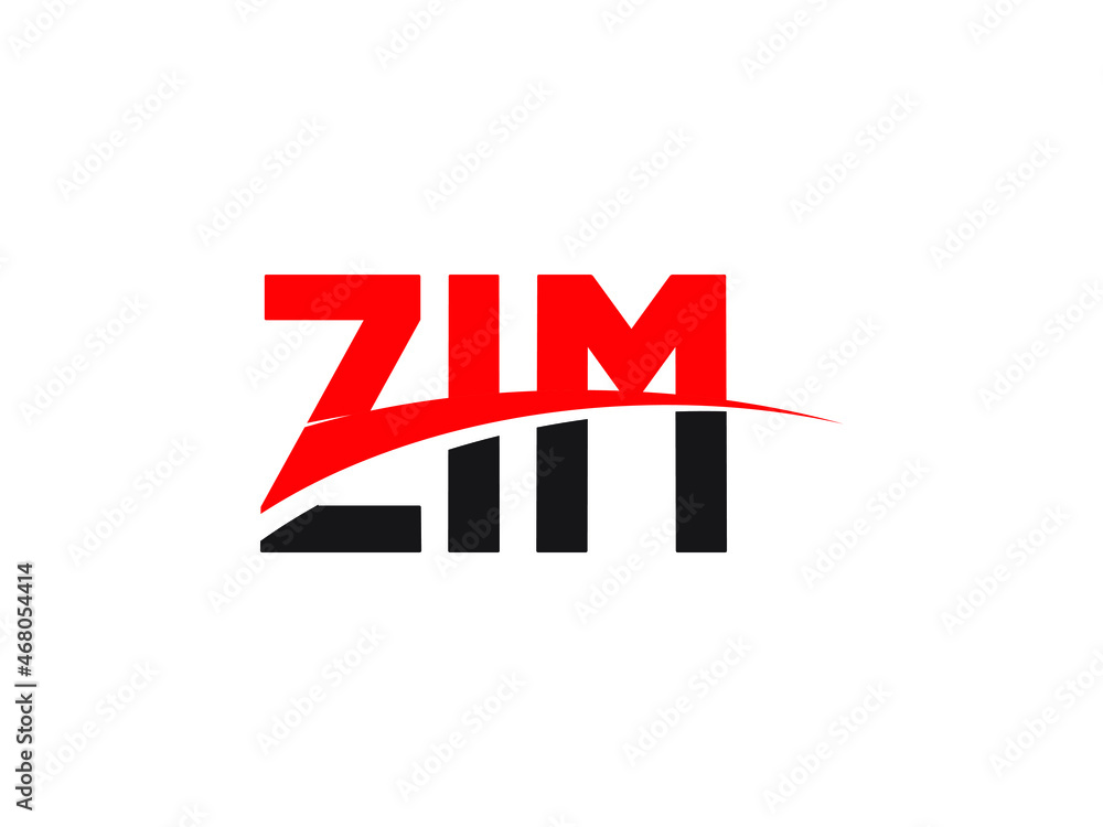 ZIM Letter Initial Logo Design Vector Illustration - obrazy, fototapety, plakaty 