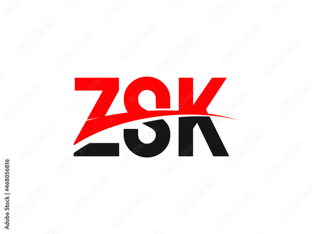 ZSK Letter Initial Logo Design Vector Illustration