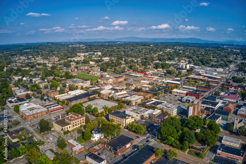 Aerial View of Downtown Cleveland, Tennessee in Summer © Jacob