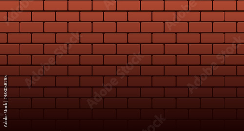 Red brick wall seamless Vector illustration background.