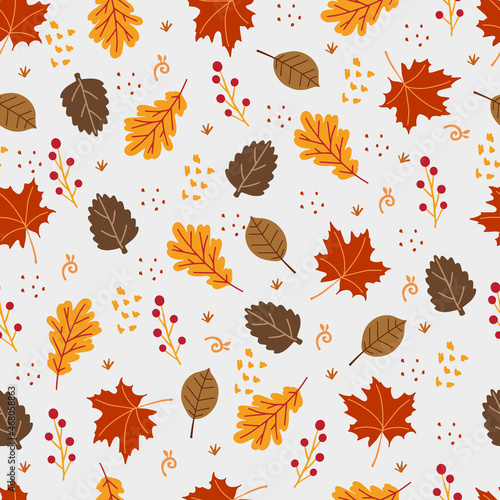 Vector abstract seamless autumn pattern. Warm pattern for your design: wrapping paper, wallpaper, cover. Vector illustration.