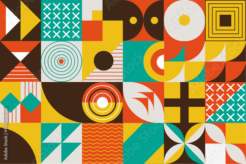 Abstract vector geometric background for your design. Bauhaus style.Vector illustration.