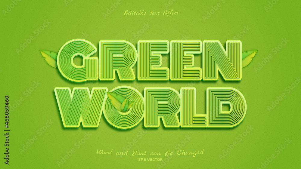 beautiful green world text effect beautiful green world text effect