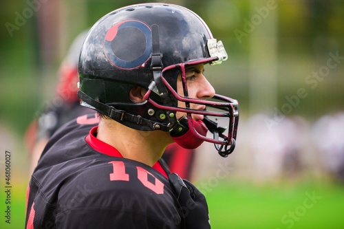 American Football Player Close-up