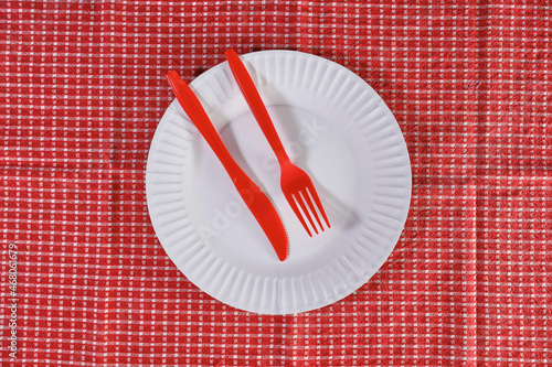 Checkered Red Tablecloth