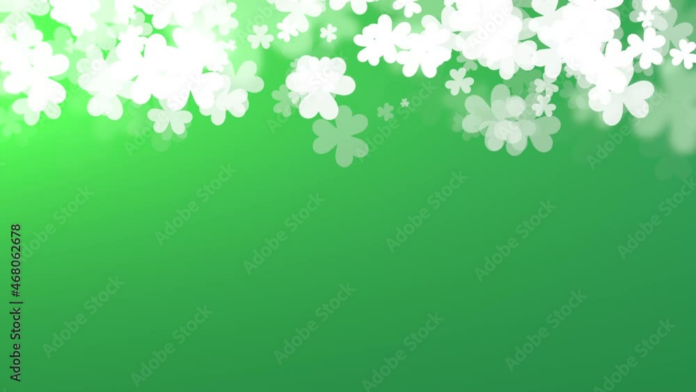 Fly small Saint Patrick shamrocks, national Ireland holidays style background Fly small Saint Patrick shamrocks, national Ireland holidays style background