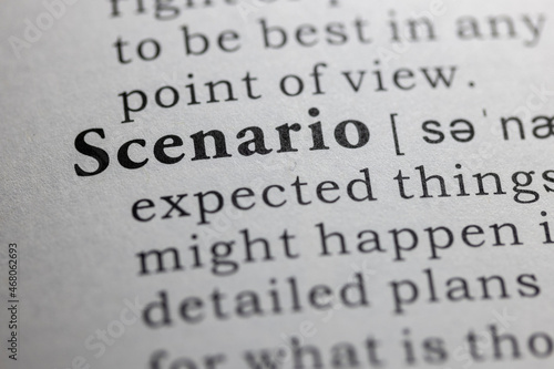 Dictionary definition of scenario photo