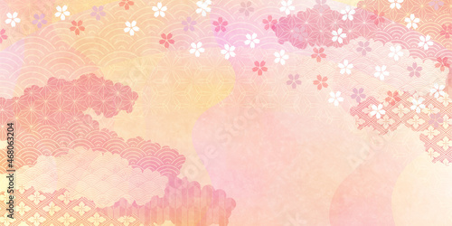  桜　和紙　和柄　背景 © J BOY