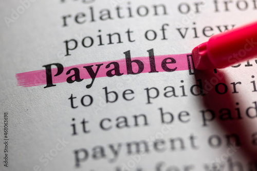 Dictionary definition of payable