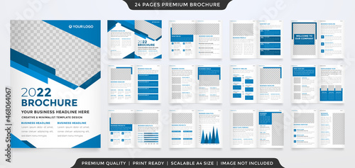 a4 business bifold brochure template with modern and abstract style
