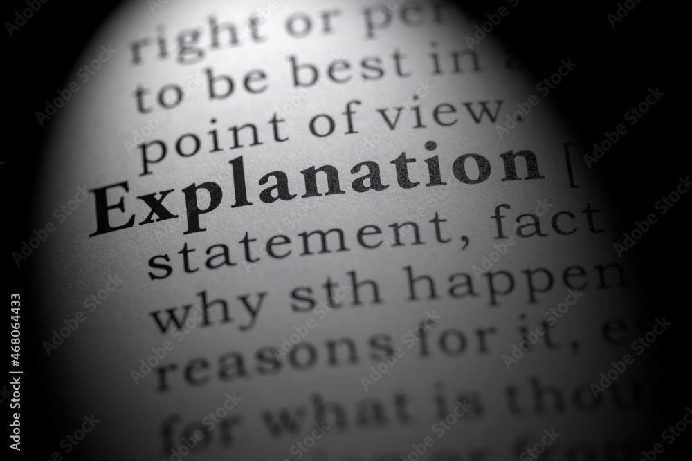 Dictionary definition of explanation Dictionary definition of explanation