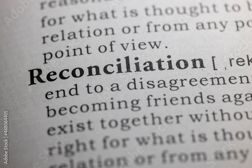 Dictionary definition of reconciliation