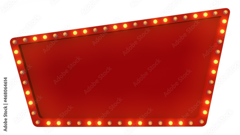 Frame and color light on white background. 3d rendering