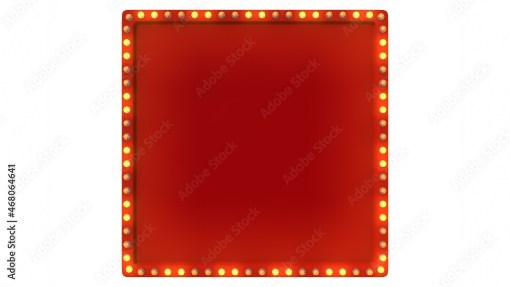 Frame and color light on white background. 3d rendering