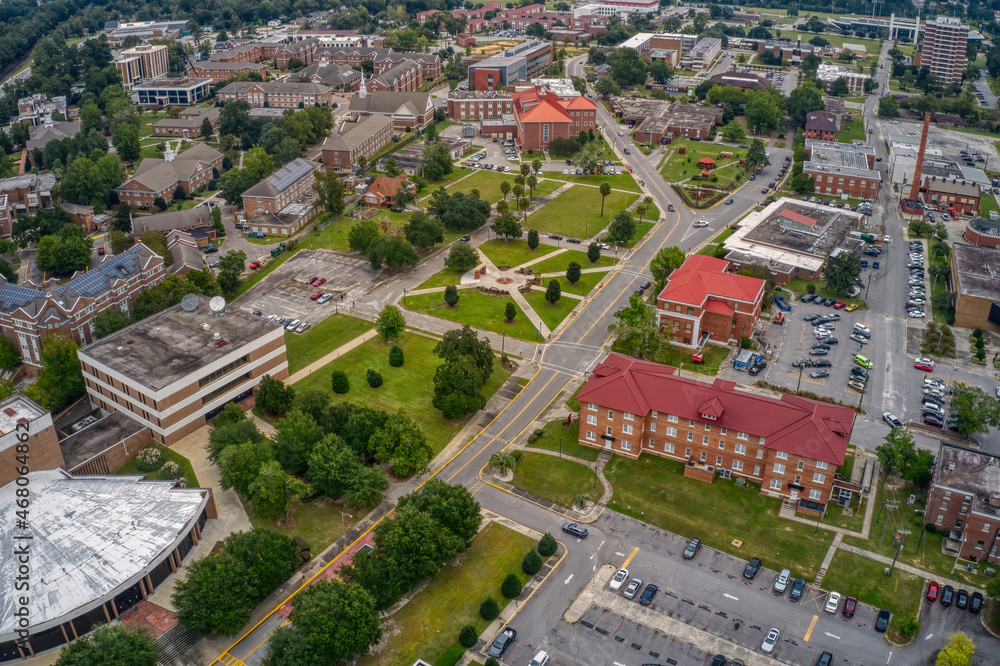 Naklejka premium Aerial View of a large public State University in Orangeburg, South Carolina