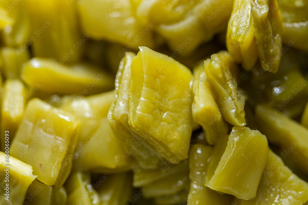 Closeup to ripped nopales. This is a typical food in mexico Closeup to ripped nopales. This is a typical food in mexico
