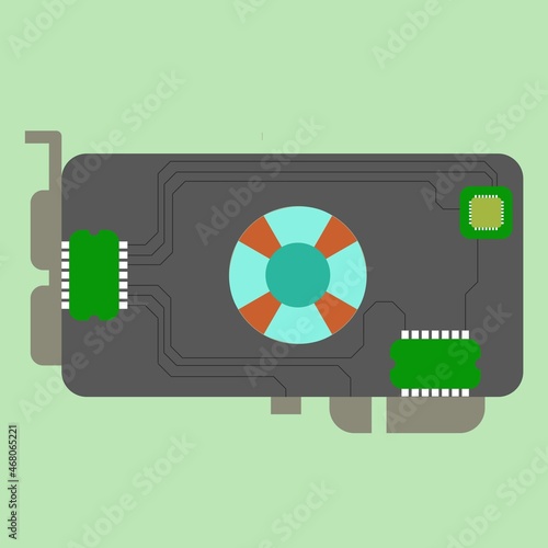 vga board connector flat design