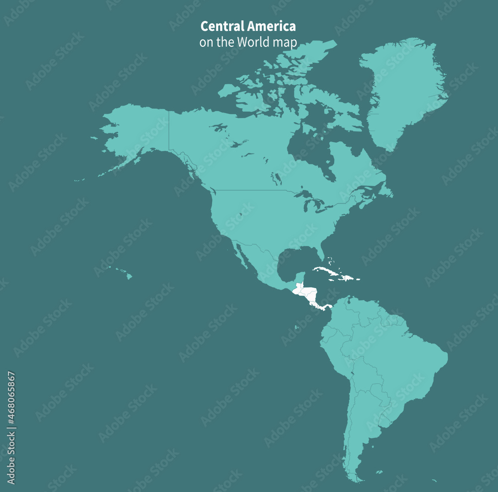 Central America vector map.
world map by region.