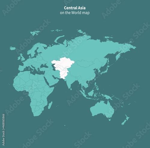 Central Asia vector map. world map by region.