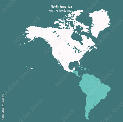 North America vector map. world map by region.