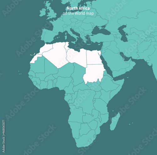 North Africa vector map. world map by region.