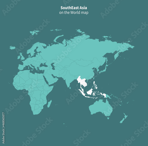 Southeast Asia vector map.
world map by region.