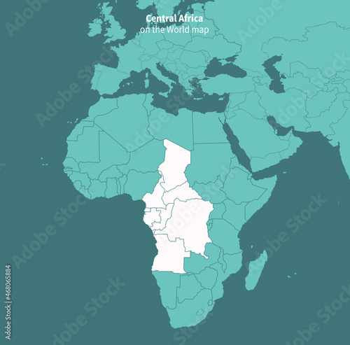 Central Africa vector map.
world map by region.