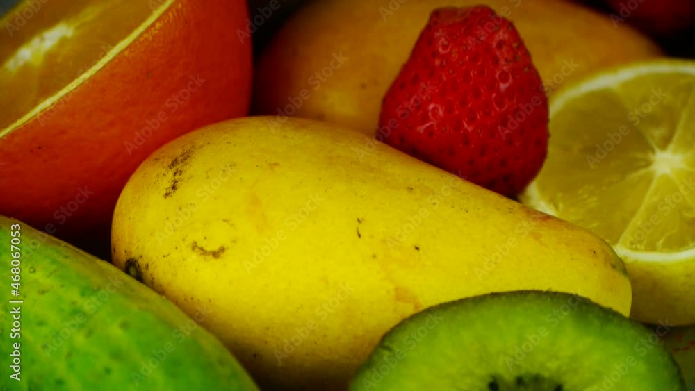 Rotation of delicious fruit plate. Rotation of delicious fruit plate.