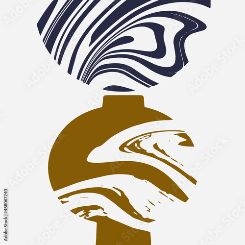 Vector hand drawn minimalistic illustration. Creative artwork set with geometric elements. Template for card, poster, banner, print for t-shirt, pin, badge, patch.